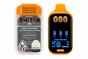 BOUTIQ SWITCH V5 2G LIQUID LIVE DIAMONDS  EXOTIC TRIPLE STRAIN (ORANGE SLUSH•MANGO RUNTZ•GUAVA GELATO) DISPOSABLE