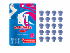 LYT RAM DASS RAZ BLUE RASPBERRY 5G PREMIUM MAGIC MUSHROOM GUMMIES (20CT)