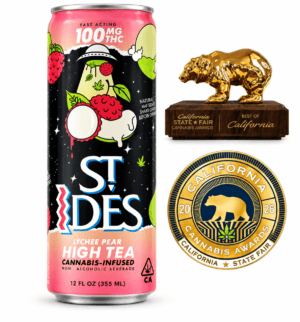 ST IDES Lychee Pear High Tea 100mg PREMIUM THC Cannabis Infused Drink 12oz